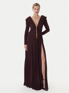 Elisabetta Franchi Sukienka wieczorowa AB-R40-57E2-V850 Bordowy Regular Fit