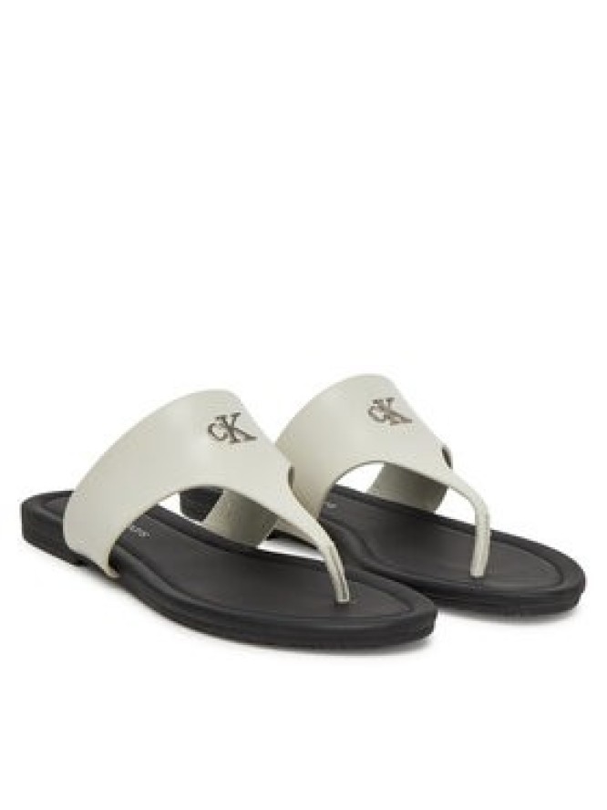 Calvin Klein Jeans Japonki Flat Sandal Toepost Mg YW0YW01691 Biały