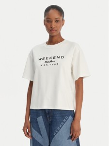 Weekend Max Mara T-Shirt Sabato 2615941112 Biały Regular Fit