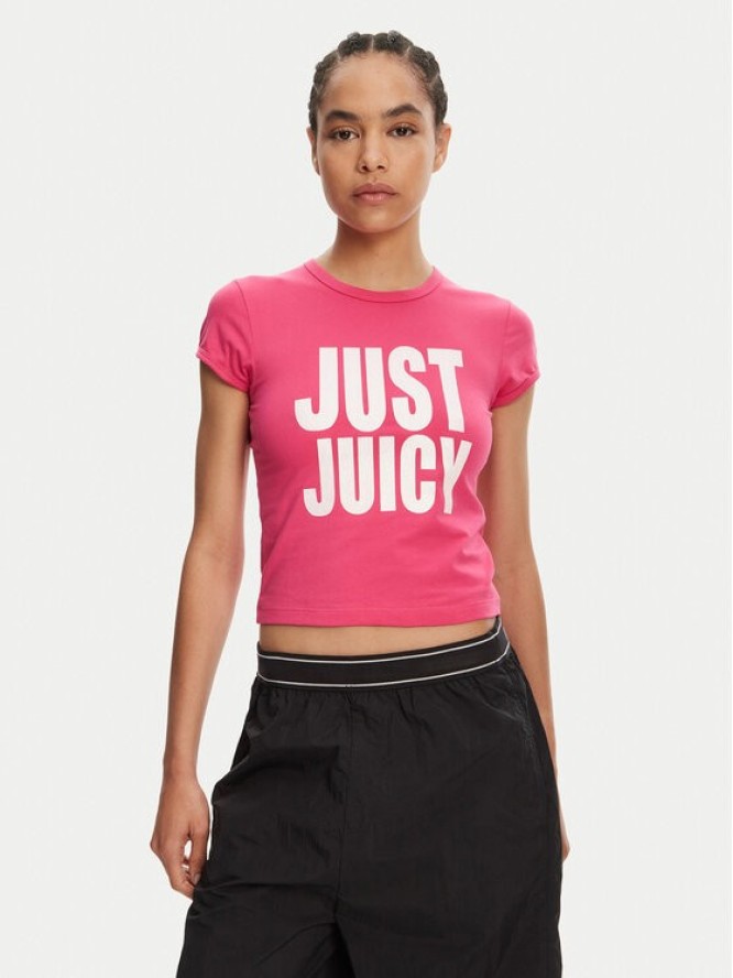 Juicy Couture T-Shirt Just Juicy JCGCT125040 Różowy Slim Fit