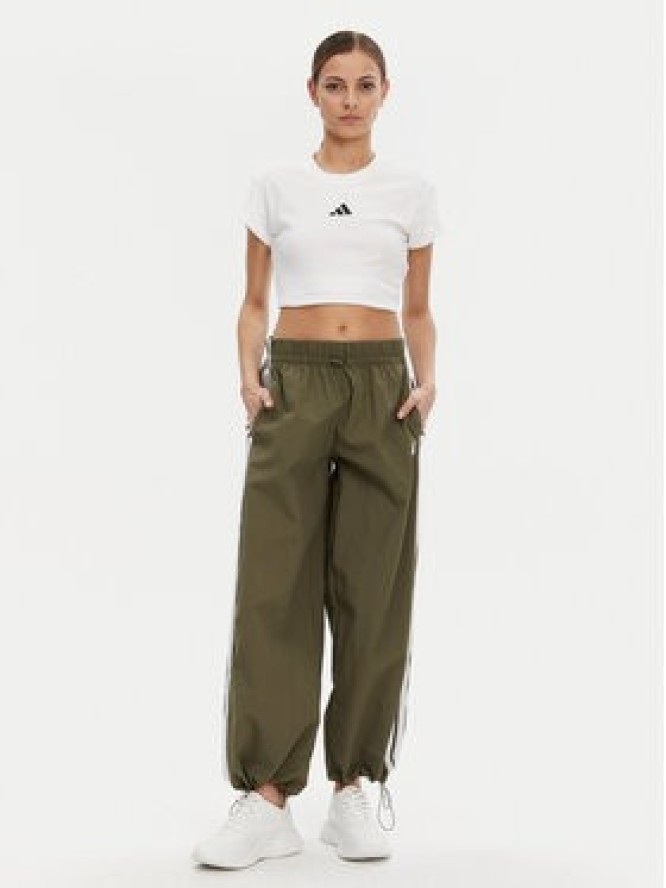 adidas Spodnie dresowe Essentials 3-Stripes JE1308 Zielony Loose Fit