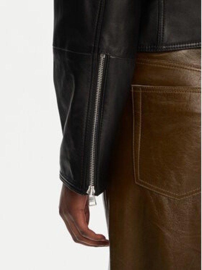 HUGO Kurtka skórzana Laridas 50545066 Czarny Regular Fit