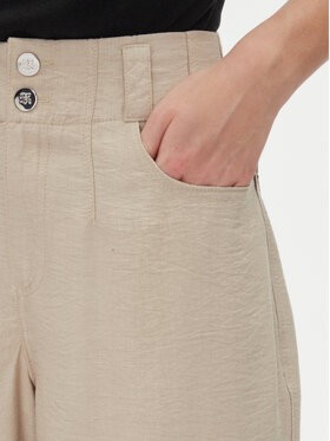 DKNY Spodnie materiałowe P41KTR48 Beżowy Loose Fit