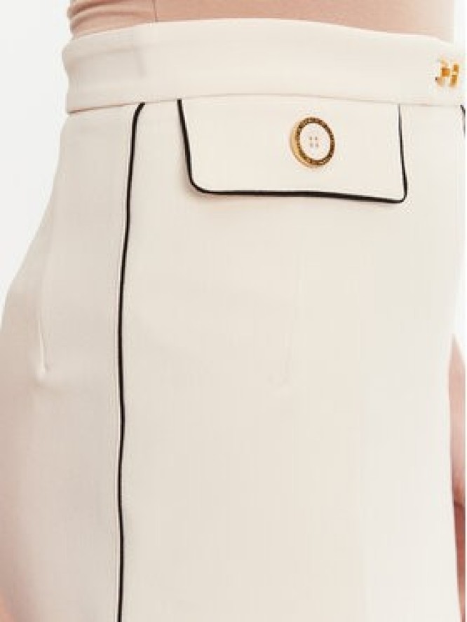 Elisabetta Franchi Spódnica mini GO-T03-51E2 Écru Regular Fit