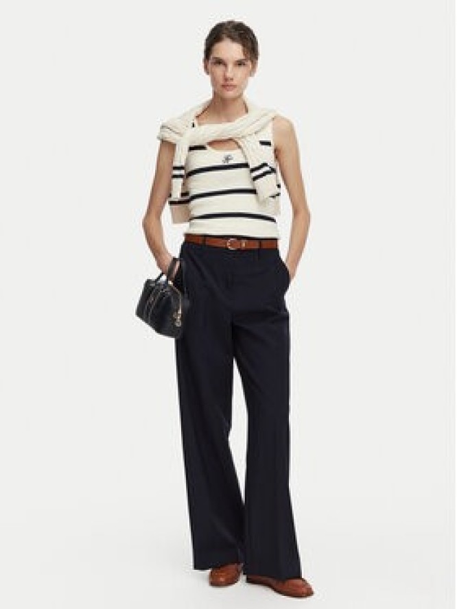Tommy Hilfiger Top WW0WW48480 Kremowy Slim Fit