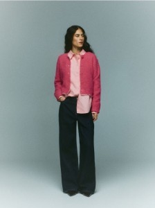 Jeansy flare - granatowy