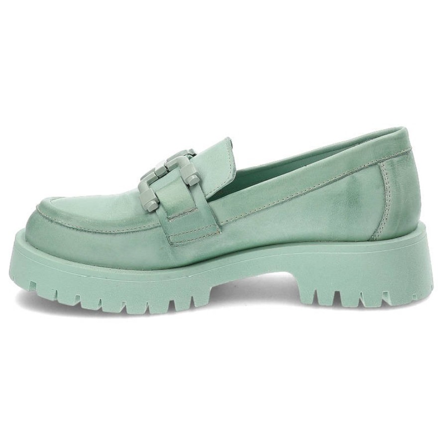 Zielone Mokasyny Venezia Stylowe Buty Damskie