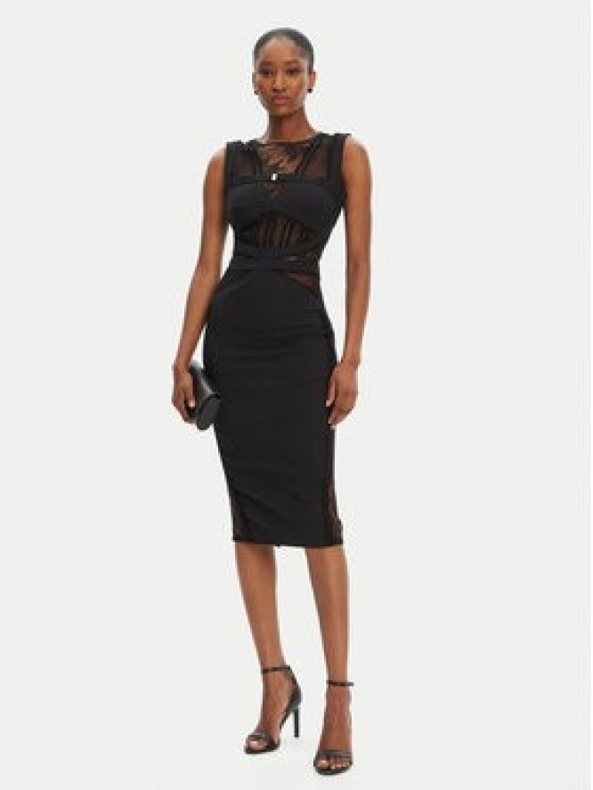 Babylon Sukienka koktajlowa EL0734 Czarny Slim Fit