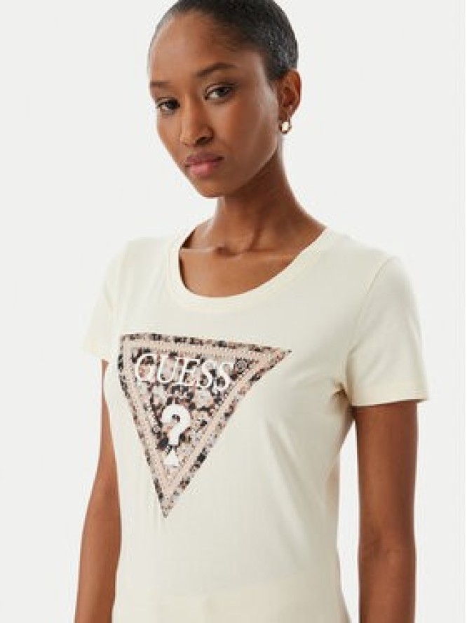 Guess T-Shirt W6RI32 J1314 Écru Regular Fit