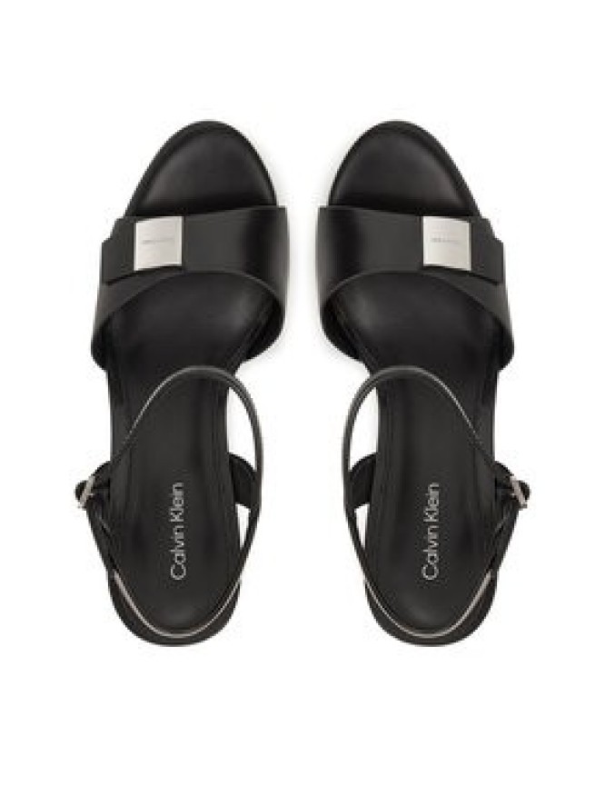 Calvin Klein Sandały Heel Sandal 85 W/Ck Hw - Lth HW0HW02485 Czarny