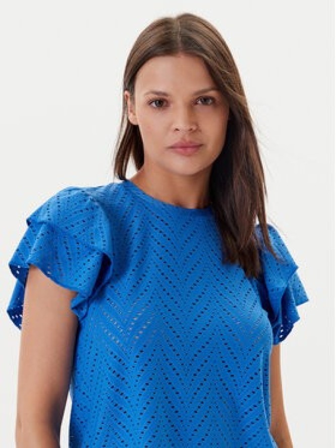 JDY Bluzka Carla 15351452 Niebieski Regular Fit