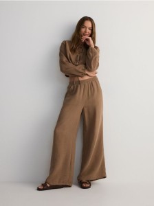 Muślinowe spodnie - brązowy