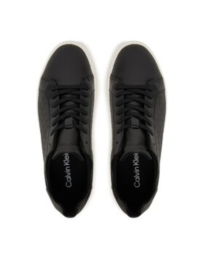 Calvin Klein Sneakersy Low Pro Cups Lace Up Lth Aop HW0HW02817 Czarny