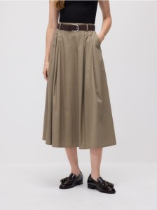 Spódnica midi z paskiem - zielony