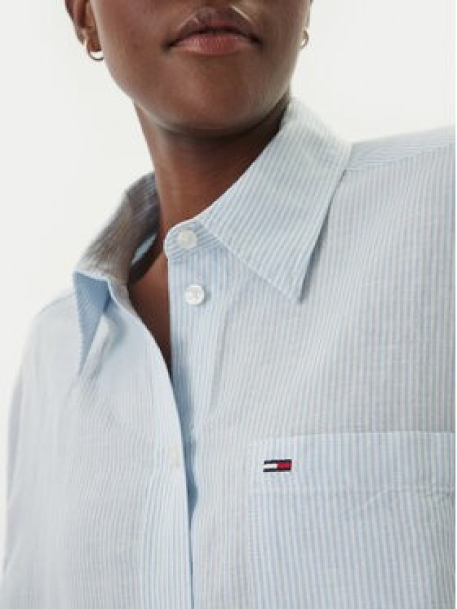 Tommy Jeans Sukienka koszulowa DW0DW22344 Błękitny Relaxed Fit