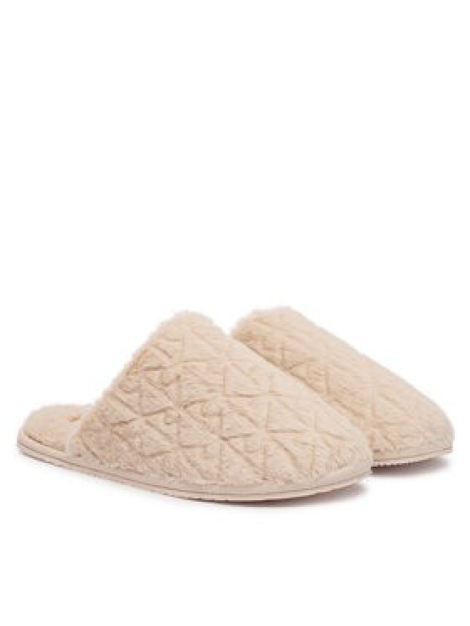 Calvin Klein Kapcie Home Slipper Fur Aop HW0HW03218 Beżowy