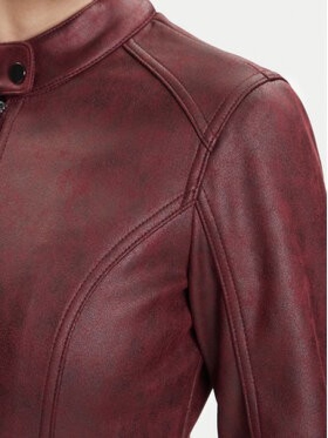 Desigual Kurtka z imitacji skóry Basic 25WWEW43 Bordowy Regular Fit