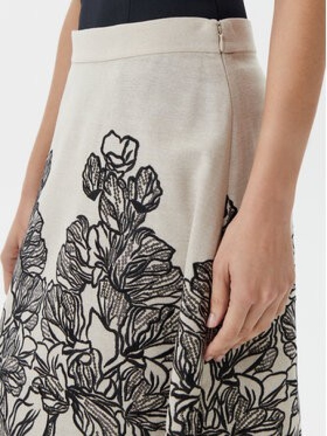 Luisa Spagnoli Spódnica trapezowa Terra 541990 Écru Regular Fit