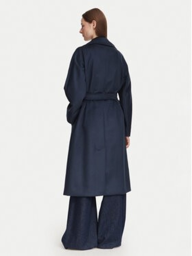 Weekend Max Mara Płaszcz wełniany Resina 2625016021 Granatowy Regular Fit