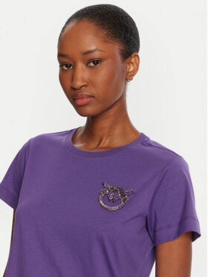 PINKO T-Shirt Quentin 103320 A2RN Fioletowy Regular Fit