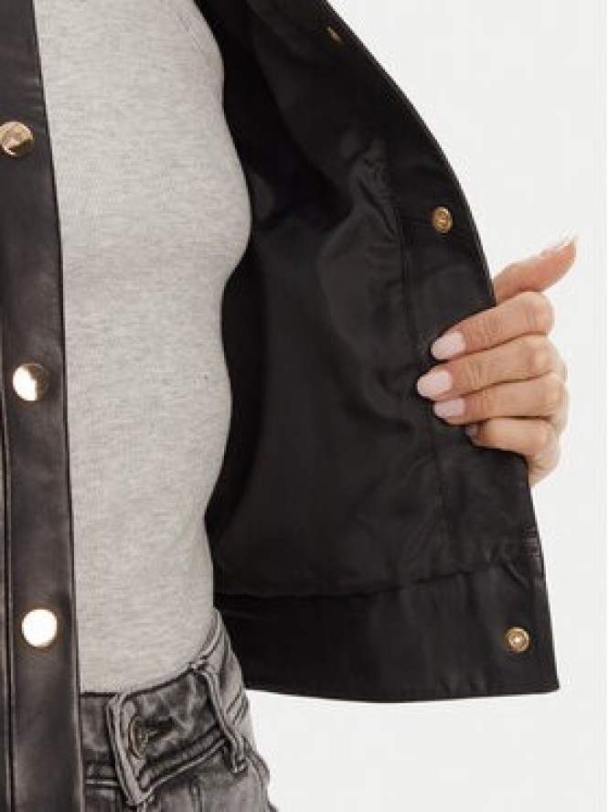 Serge Pariente Kurtka skórzana Marion Czarny Slim Fit