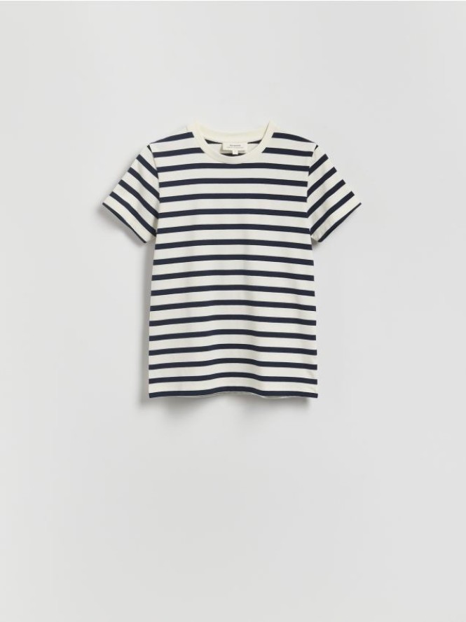 T-shirt regular w paski - wielobarwny