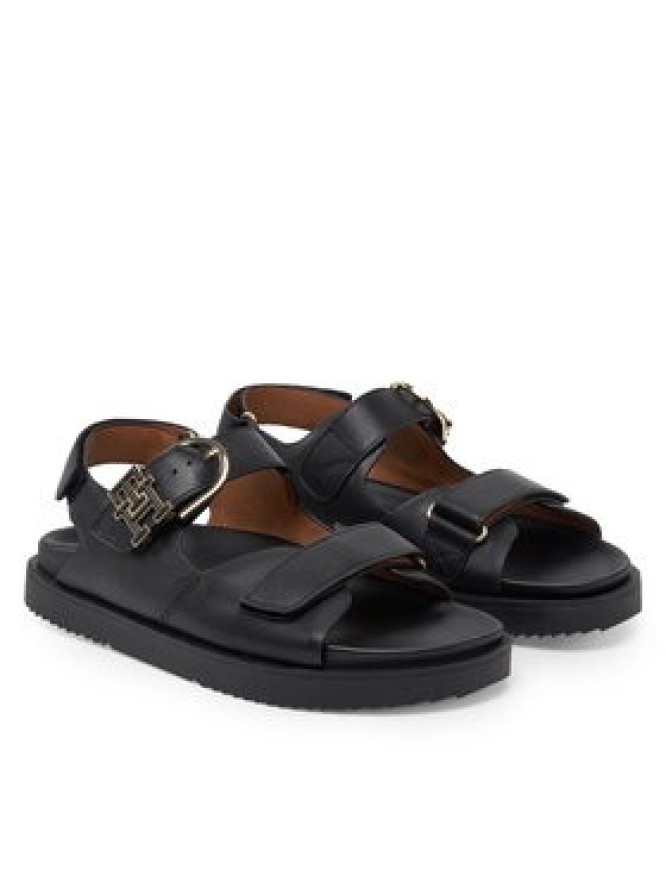 Tommy Hilfiger Sandały Leather Sporty Sandal FW0FW08799 Czarny