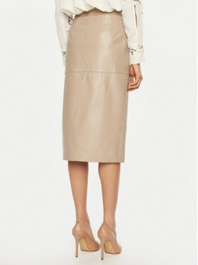 Marella Spódnica skórzana Bambino 2513401011 Écru Regular Fit