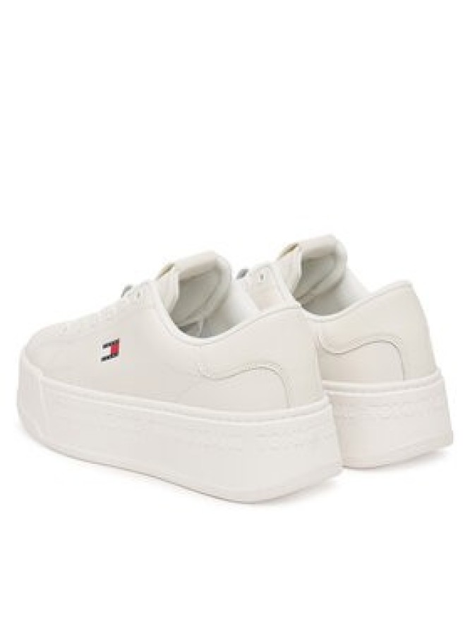 Tommy Jeans Sneakersy Tjw Script Cupsole Flatform EN0EN02961 Biały