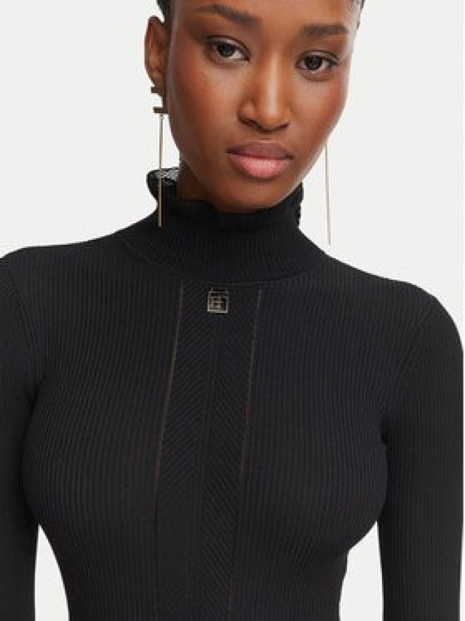 Elisabetta Franchi Sukienka dzianinowa AM-21B-66E2-V440 Czarny Slim Fit