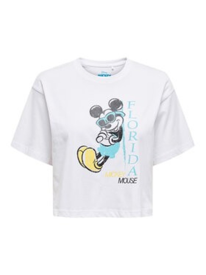 ONLY T-Shirt Mickey Minnie 15348126 Biały Regular Fit
