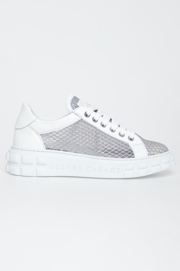Sneakersy damskie skórzane CESARE CASADEI