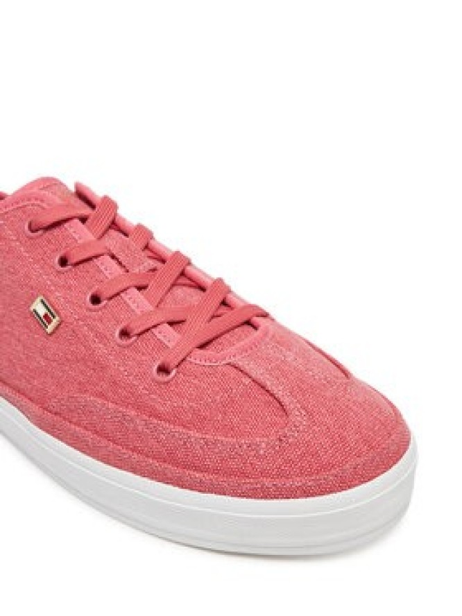 Tommy Hilfiger Sneakersy Washed Canvas Vulc Sneaker FW0FW08894 Różowy