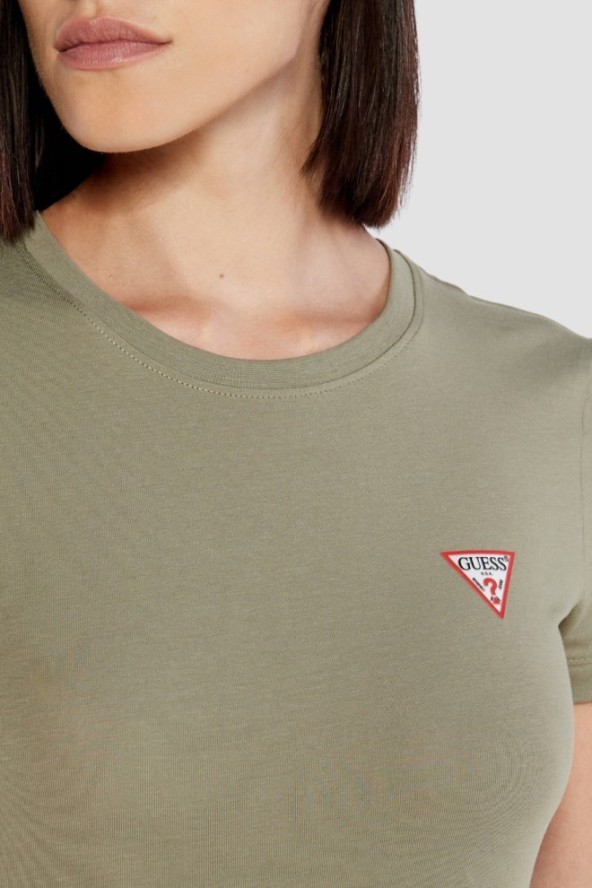 GUESS Zielony damski t-shirt Mini, Rozmiar L