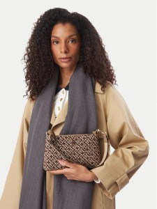 Tommy Hilfiger Torebka Th Jacquard Mini Shoulder Bag AW0AW19006 Brązowy