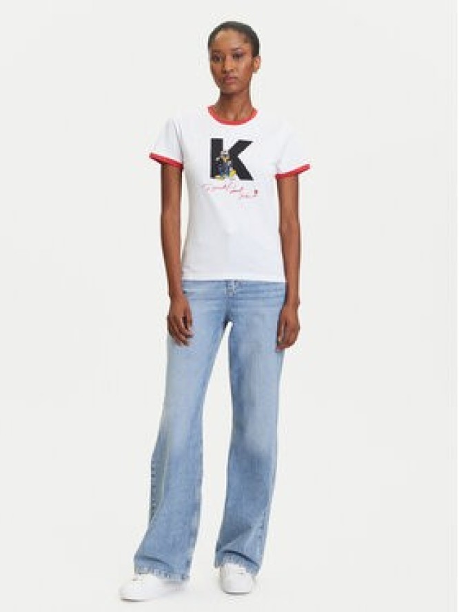 KARL LAGERFELD T-Shirt A3W17089 Biały Regular Fit