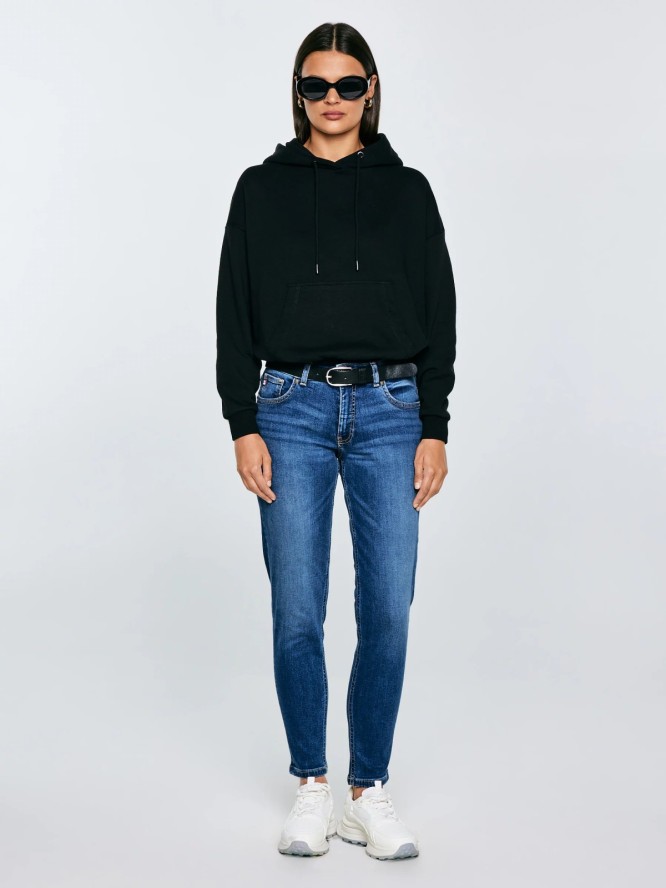 bluza damska z kapturem czarna susana 906