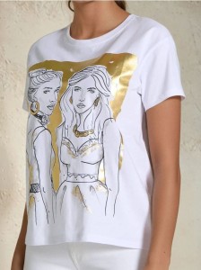 Koszulka z połyskującym nadrukiem - biały