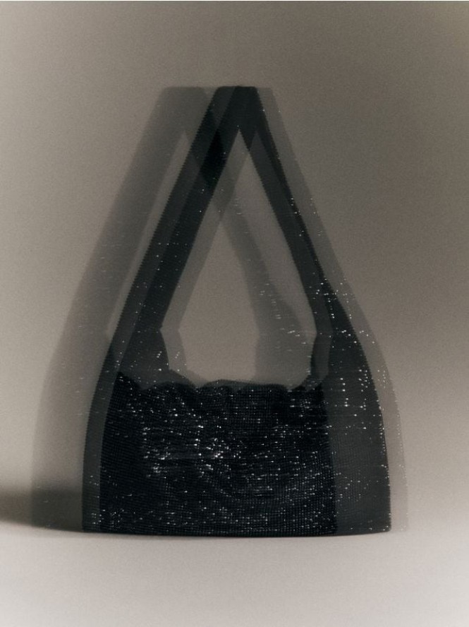 Torebka hobo ze strassem - czarny