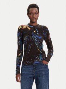 Desigual Sweter Butterfly Lacroix 25WWJF05 Czarny Regular Fit