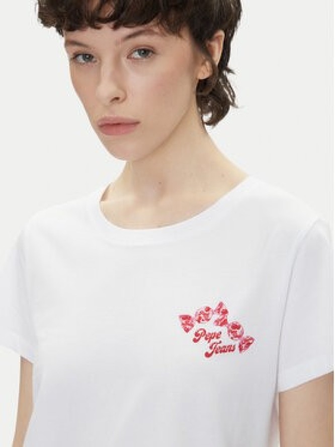Pepe Jeans T-Shirt Rosey PL506070 Biały Regular Fit