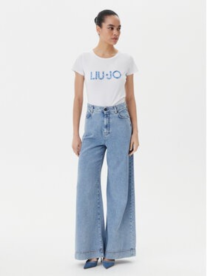 Liu Jo Beachwear T-Shirt VA5154 JS003 Biały Regular Fit