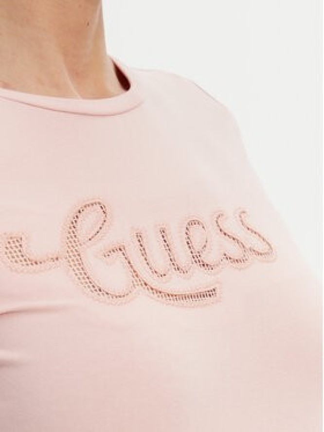 Guess T-Shirt W5GI47 KA0Q1 Różowy Slim Fit