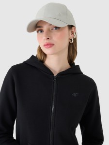 4F Bluza dresowa rozpinana z kapturem damska - czarna M