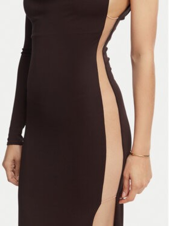 Elisabetta Franchi Sukienka wieczorowa AB-R47-62E2-V520 Brązowy Slim Fit