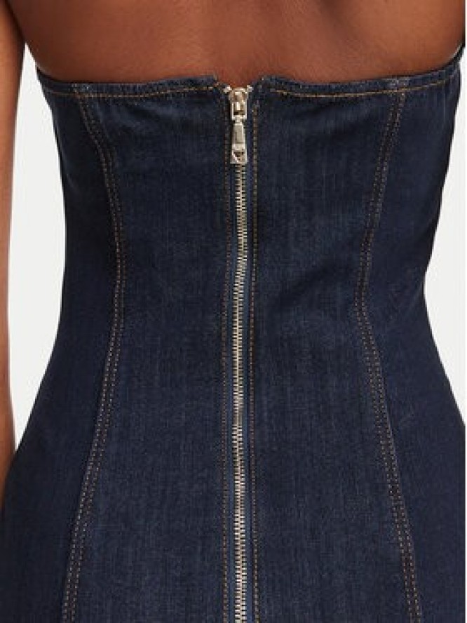 Guess Sukienka jeansowa W6YK07 D1346 Granatowy Slim Fit