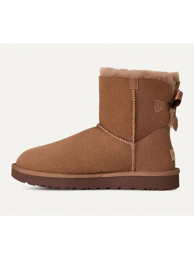 UGG Skórzane botki "Mini Bailey Bow II" w kolorze brązowym rozmiar: 40