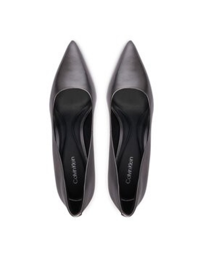 Calvin Klein Szpilki Ess Stiletto 90 Met Lth HW0HW03436 Szary ciemny