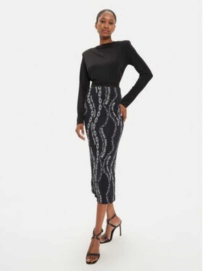 Versace Jeans Couture Spódnica midi 77HAE8B6 Czarny Regular Fit