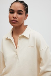 Bluza damska z kołnierzem w kolorze BUTTER YELLOW - EXPLORE-M/L